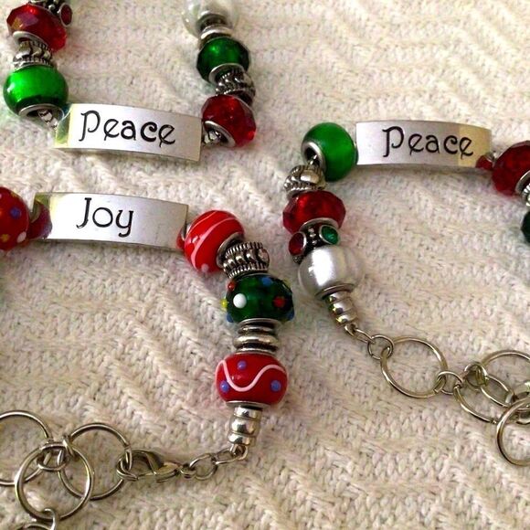 HOLIDAY BRACELETS- THREE (1 JOY & 2 PEACE) NEW - Picture 12 of 12